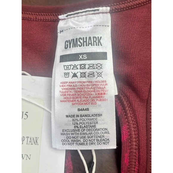 NEW GymShark Adapt Animal Seamless Crop Tank Reef XS Cherry Brown PINK XS XSMALL - Picture 8 of 8